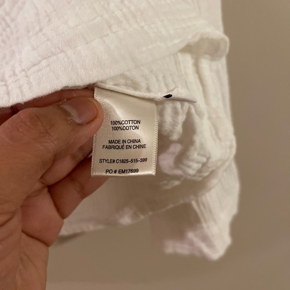 CLOTH & STONE Sz S BELL SLEEVE LACE UP PULLOVER BLOUSE WHITE - Picture 5 of 5